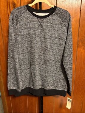 CHOR Clothing Co Men's Gray/Black Herringbone Fleece Crewneck Sweatshirt L